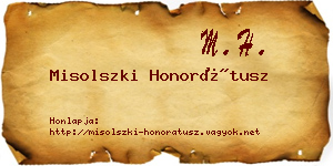Misolszki Honorátusz névjegykártya